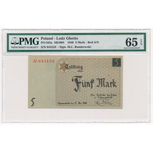 5 marek 1940 - PMG 65 EPQ - numerator czerwony - PIĘKNE