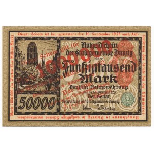 Gdańsk 1 milion marek 1923 - czerwony nadruk