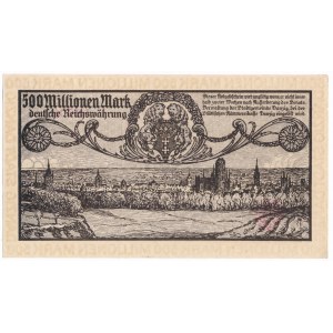 Gdańsk 500 milionów 1923 - druk kremowy - PIĘKNY
