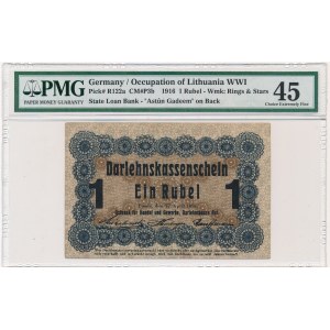 Poznań 1 rubel 1916 dłuższa klauzula i niska czcionka (P3a) - PMG 45 - RZADKI