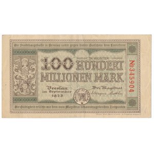 Breslau (Wrocław), 100 milionów marek 1923