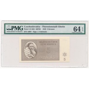 Czechosłowacja, Getto Terezin 5 koron 1943 - PMG 64 EPQ