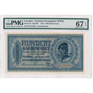 Ukraine 100 karbovantsiv 1942 - PMG 67 EPQ - TOP POP