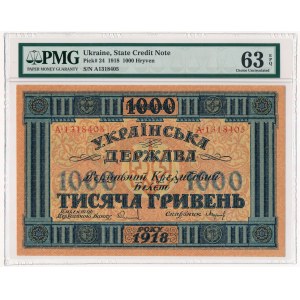 Ukraina, 1.000 hrywien 1918 - A - PMG 63 EPQ