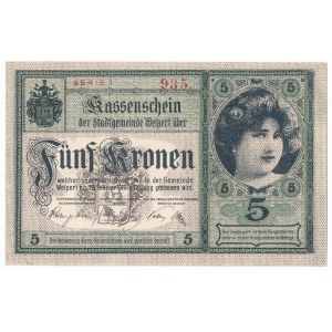 Austria, Stadtgemeinde Weipert 5 kronen 1919