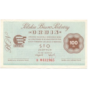 ORBIS 100 złotych - B - rzadsza jednoliterowa seria