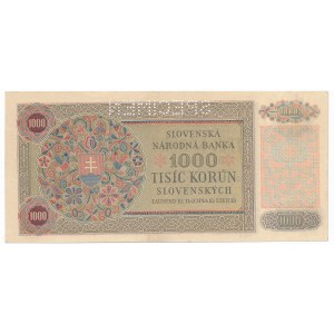 Czechoslovakia, 1.000 korun 1940 SPECIMEN