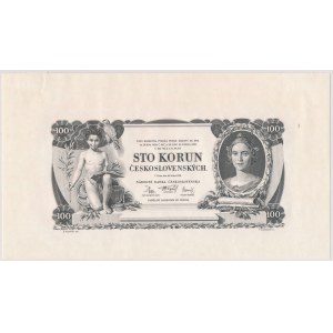 Czechoslovakia - 100 korun 1931 - black and white proofs