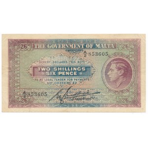Malta 2 Schillings & Sixpence ND (1940)