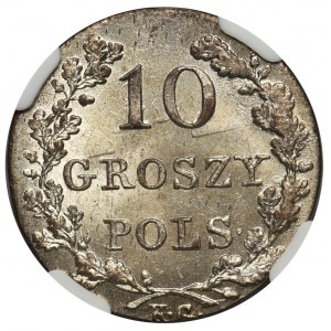 Powstanie Listopadowe, 10 groszy Warszawa 1831 KG - NGC MS64 - łapy orła zgięte