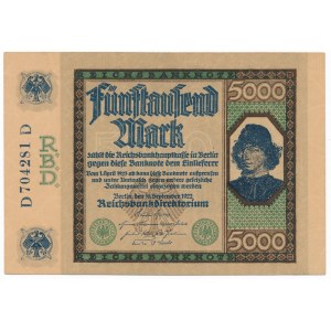 Germany, 5.000 mark 1922