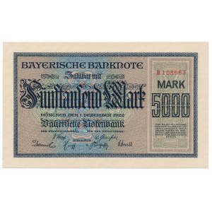 Niemcy, Monachium, 5.000 marek 1922