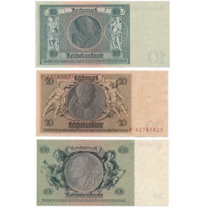 Niemcy, 10,20,50 marek 1924 (3szt.)