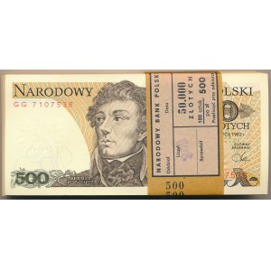 Paczka bankowa 500 złotych 1982 - GG - 100 sztuk