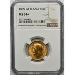 Rosja, Mikołaj II, 10 rubli 1899 AГ - NGC MS64+