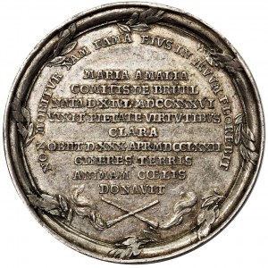 Poniatowski, Medal pośmiertny Marii Amalii Mniszech 1772