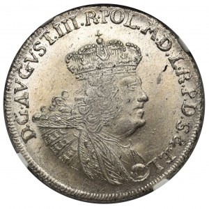 August III Sas, Złotówka Gdańsk 1762 REOE - NGC MS63