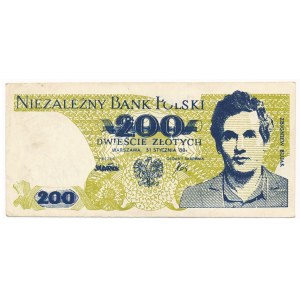 Solidarność, 200 złotych 1986 - Zbigniew Bujak