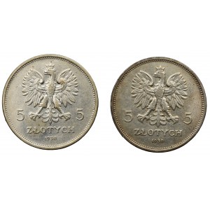 Zestaw, Sztandar 5 złotych 1930 (2 szt.)