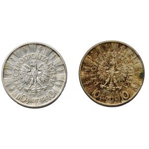 Zestaw, Piłsudski 10 złotych 1934 (2 szt.) - rzadsze