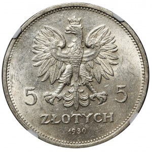 Sztandar, 5 złotych 1930 - NGC MS62