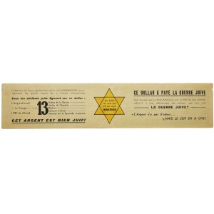 France, 1 dollar bill (1944) - Anti-Semitic mock 1-dollar bill 
