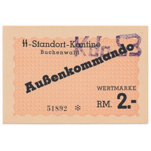 Buchenwald - Kantyna, 2 marki (1937-1945) ze stemplem Kdo53 - PIĘKNE i RZADKIE
