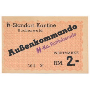Buchenwald - Kantyna, 2 marki (1937-1945) - ze stemplem SS-Ko. Rottleberode