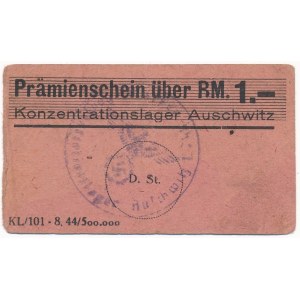Germany, Auschwitz - 1 Reichsmark 1944 RED- EXTREMELY RARE