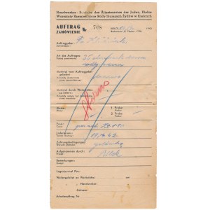 Germany, Ghetto Kielce - Judenrat Payment Voucher/Order