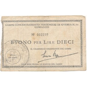 Italy, POW Camp P.G.70 - 10 lire ND