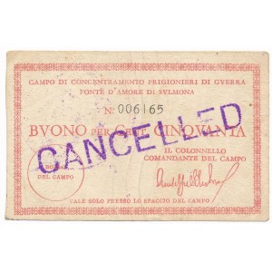 Italy, POW Fonte D'Amore Di Svlmona - 50 cents ND CANCELLED