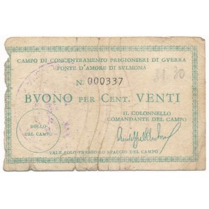 Włochy, Obóz koncentracyjny Fonte D'Amore Di Svlmona - 20 centów