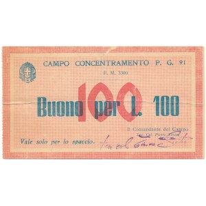 Włochy, Obóz koncentracyjny P.G.91 - 100 lire