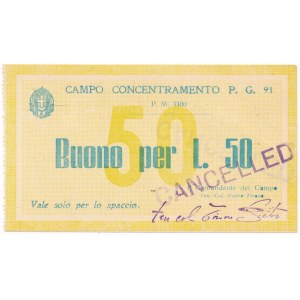 Italy, POW Camp P.G.91 - 50 lire ND CANCELLED