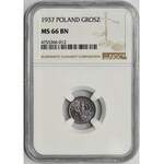 1 grosz 1937 - NGC MS66 BN