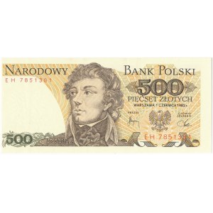 500 złotych 1982 - EH - Destrukt (błąd cięcia)