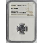 1 grosz 1934 - NGC MS65 BN