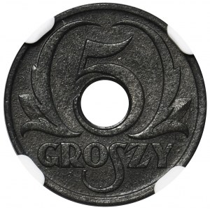 Generalna Gubernia, 5 groszy 1939 - NGC MS64 