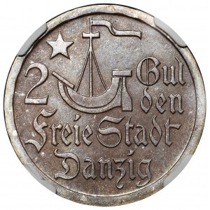 Wolne Miasto Gdańsk, 2 guldeny 1923 - NGC PF65 - stempel lustrzany