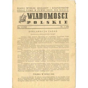 Wiadomości Polskie. R.4 (1942). Nr 1 (58) (1.I.1942)