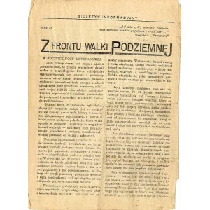 Z Frontu Walki Podziemnej. Biuletyn informacyjny. R.1 (1943). Nr (9 grudnia)