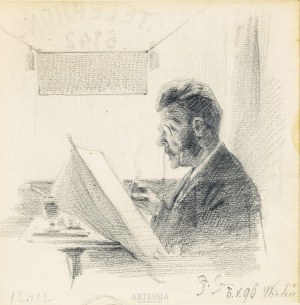 Stanisław Sawiczewski (1866-1943), Czytający gazetę, 1896