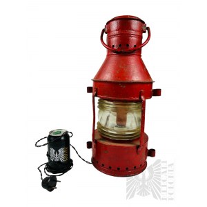 Vintage Duża Lampa Okrętowa