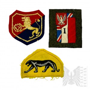 PSZnZ Zestaw Trzech Naszywek 6 Lwowska Brygada Piechoty, 14 Wielkopolska Brygada Pancerna, I Korpus Polski w Anglii - Kopie