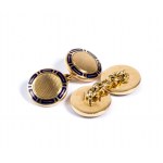 BULGARI, Gold and blue enameled cufflinks
