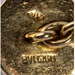 BULGARI, Gold and blue enameled cufflinks