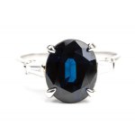 BULGARI, Platinum sapphire and diamonds ring