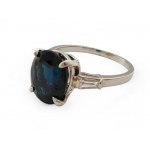 BULGARI, Platinum sapphire and diamonds ring