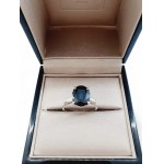 BULGARI, Platinum sapphire and diamonds ring